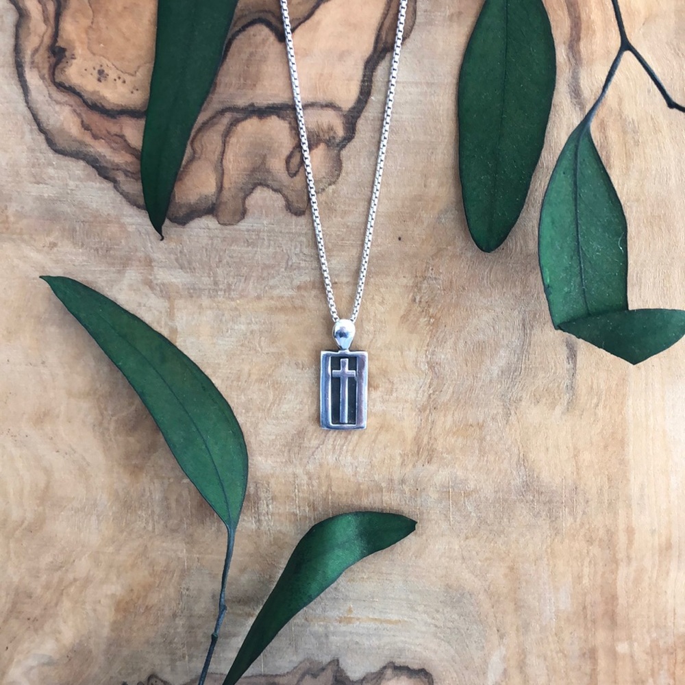 Cross In A Rectangle Necklace